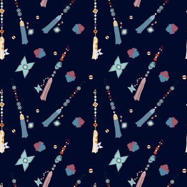 Hanbok dekorasyonu kusursuz desen. Kore geleneği.