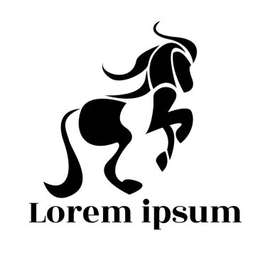 At ikonu. Kraliyet aygırı logosu. At ahırları imzası. Binicilik amblemi. Vektör illüstrasyonu.