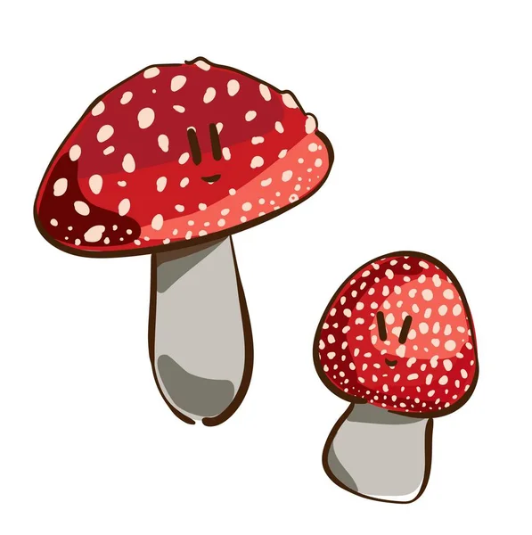 Illustrazione Vettoriale Fungo Semplice Fungo Agarici Mosca Rossa — Vettoriale Stock