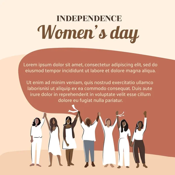 独立した女性の日 女性は手を取り — ストックベクタ