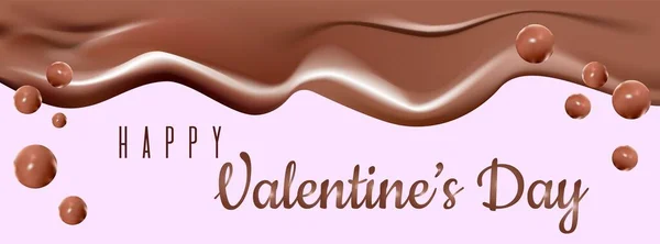 Feliz Día San Valentín Banner Tarjeta Felicitación Para Día San — Archivo Imágenes Vectoriales