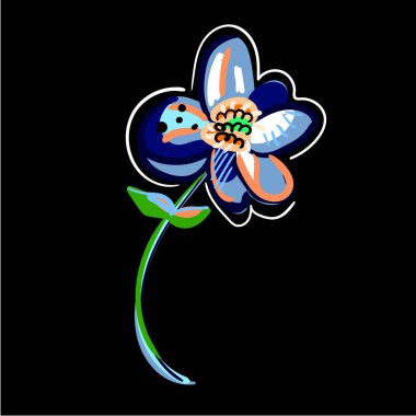 Vektör tarzında bir çiçek izole edilmiş. Arkaplan, doku, ambalaj deseni, çerçeve veya kenar için vektör çiçeği.