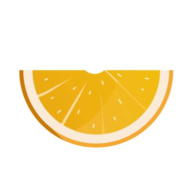Slice of orange. Fresh fruit background isolated on white. vector illustration