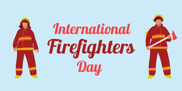 stock vector International firefighter day poster vector template. Professional holiday celebration. Brochure, cover, booklet page concept design with flat illustrations. Advertising flyer, leaflet, banner layout.