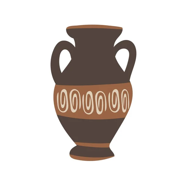 Starořecká Váza Vektor Hrnčířství Antický Džbán Řecka Stará Hliněná Amfora — Stockový vektor