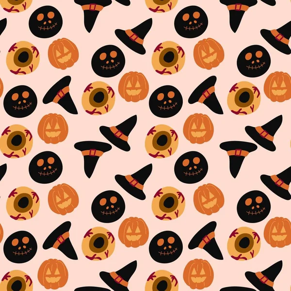 Halloween Vektor Cartoon Nahtlose Muster Hintergrund Für Tapete Verpackung Und — Stockvektor