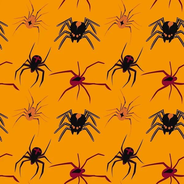Kusursuz örümcekler. Tehlikeli örümcekler vektör arka planı. Zehirli örümcek kontur vektörü dizaynı. Cadılar Bayramı için örümcekler temalı basit vektör arkaplanı