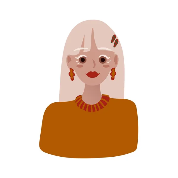 Porträt Eines Blonden Teenagers Avatar Eines Glücklichen Studenten Der Universität — Stockvektor