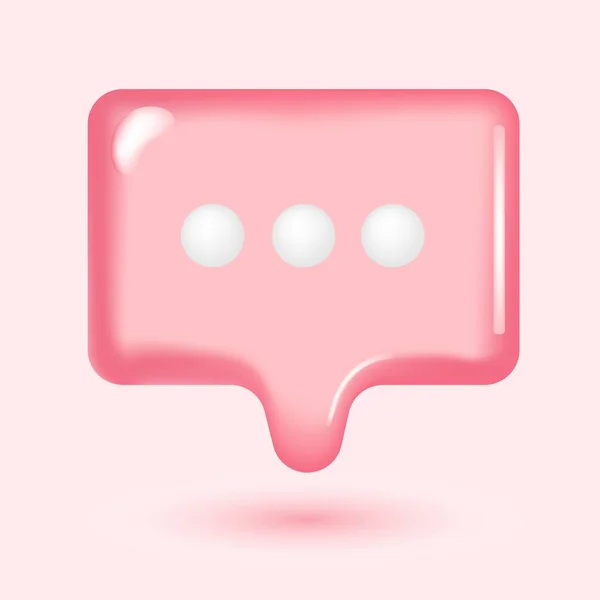 Pink Glossy Speech Bubble Illustration Social Network Communication Concept Vector — 스톡 벡터