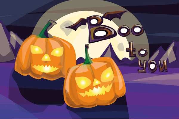 Fête Halloween Invitations Cartes Voeux Affiches Set Avec Calligraphie Citrouilles — Image vectorielle
