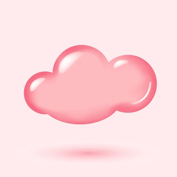 3D粉色云集与蓝色背景隔离 卡通片 蓬松云雾 渲染气泡立方体圆形烟雾或积云雾状符号 病媒图解 — 图库矢量图片