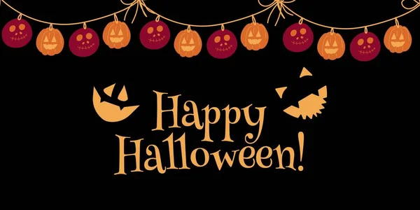 Buon Biglietto Auguri Halloween Decorazioni Natalizie Dolcetto Scherzetto Illustrazione Vettoriale — Vettoriale Stock