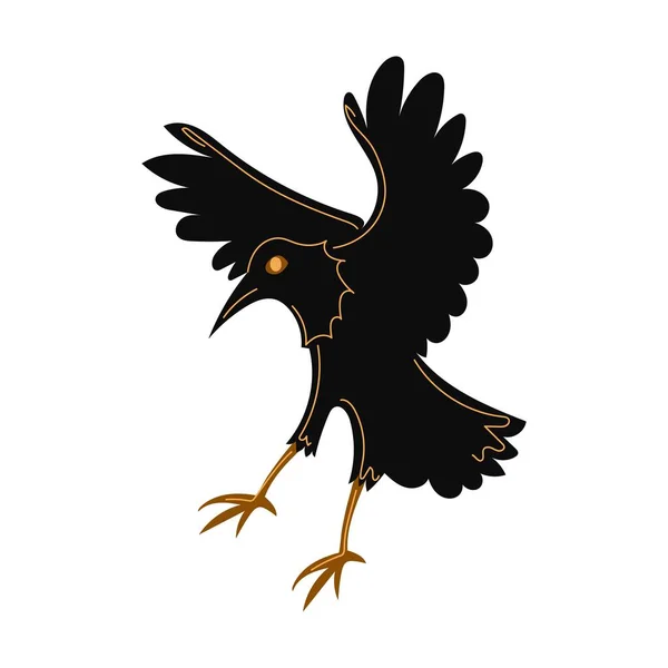 Cuervo Negro Sobre Fondo Blanco — Archivo Imágenes Vectoriales