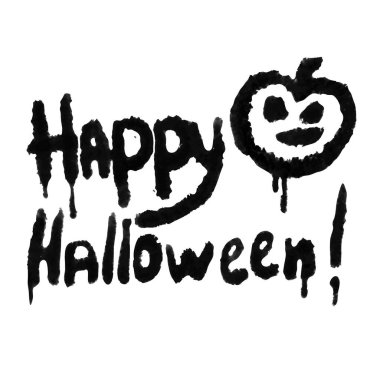 Şehir sokak grafiti stili. Balkabaklı Mutlu Cadılar Bayramı sloganı