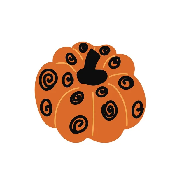 Illustration Vectorielle Citrouille Orange Citrouille Halloween Automne Icône Graphique Végétale — Image vectorielle