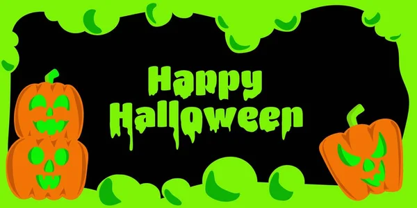 Boldog Halloween Üdvözlőlapot Ünnepi Díszítés Csokit Vagy Csalunk Vektorillusztráció — Stock Vector