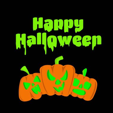 Mutlu Cadılar Bayramı tebrik kartları. Tatil dekorasyonu. Şeker mi şaka mı? Vektör illüstrasyonu