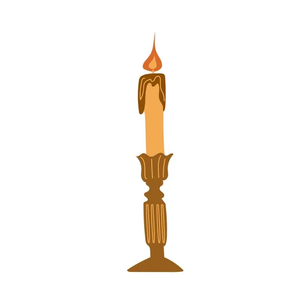 Candle Icon Vector Isolated White Background Flat Style — Stock Vector
