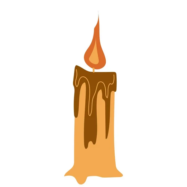 Kerzensymbol Vektor Isoliert Auf Weißem Hintergrund Flacher Stil — Stockvektor