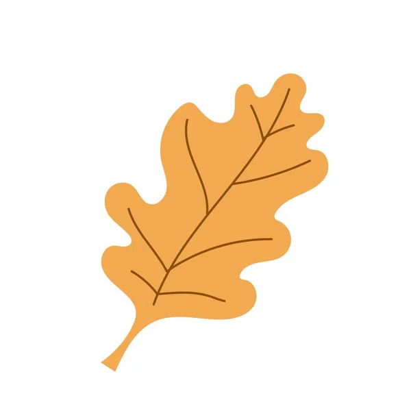 Podzimní List Podzimní List Izolovaný Bílém Pozadí Vektorová Ilustrace Plochý — Stockový vektor