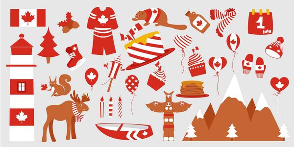 Canada sign and symbol, Info-graphic elements flat icons set. vector set.