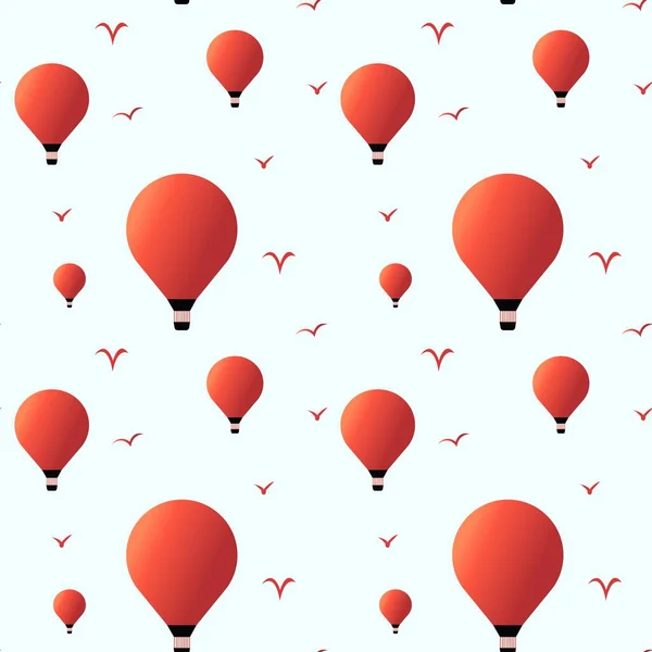 Bezproblémový Vektorový Balónek Vícebarevné Ručně Kreslené Pozadí Vzducholodi Pro Tkaniny — Stockový vektor