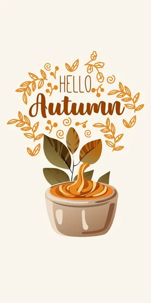 Hallo Herbstplakat Mit Herbstdessert Das Plakat Kann Für Saisonale Grüße — Stockvektor