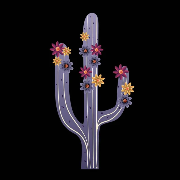 Este Icono Vectorial Cactus Captura Belleza Única Las Plantas Del — Vector de stock