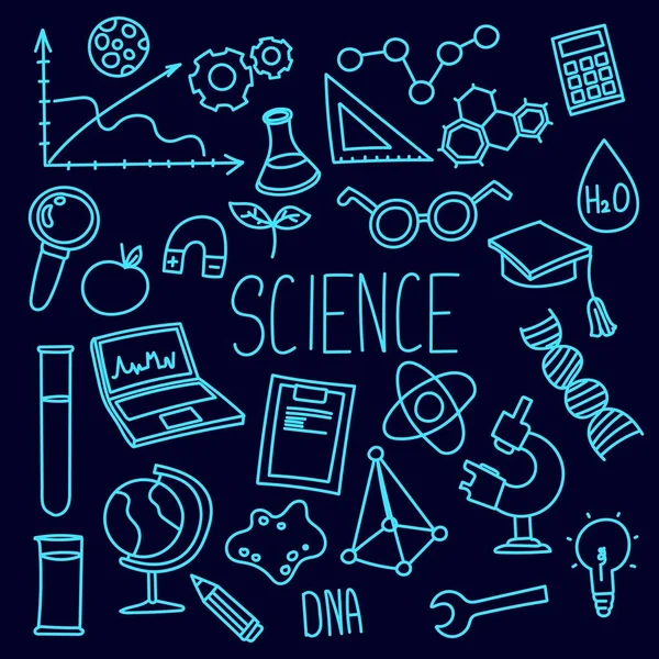 科学涂鸦图解 可用于教材 演示或以科学为主题的设计 以吸引和激发学生的好奇心 图库插图