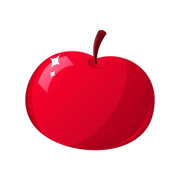 Beyaz Arka Planda Kırmızı Elma Oyun Simgesi Vektör — Stok Vektör