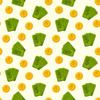 Altın sikkeler ve kusursuz para kalıpları. Vektör. Tekstil, kağıt işçiliği ve daha fazlası için mükemmel projeler.