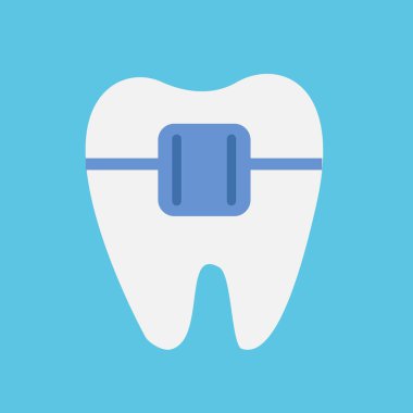 Beredeki dişler çıplak bir arkaplanda. Vektör, düz biçim.