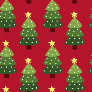 Kusursuz bir Noel deseni. Noel ağacı. Vektör. Düz biçim.