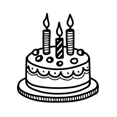 Pastanın üstünde üç mum ve renkli şekerlemeler var. Doğum günü kutlamaları ve özel etkinlikler için mükemmel. Her toplantıya neşe katan klasik bir tasarım..