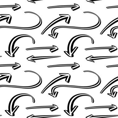 Arkaplan ve tasarımlar için uygun tekrarlanan siyah ve beyaz ok vektör deseni.