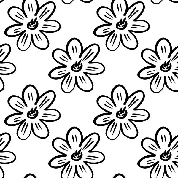 Çiçek desenli tasarım çeşitli yaratıcı projelerde kullanılmak üzere beyaz arkaplan ile siyah dış hatlar çiçek açar.