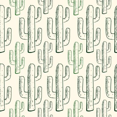 Kaktüs desenli tasarım ev dekorasyonu ve tekstil kullanımı için hafif bir zemin üzerinde çeşitli boyut ve şekillere sahiptir..