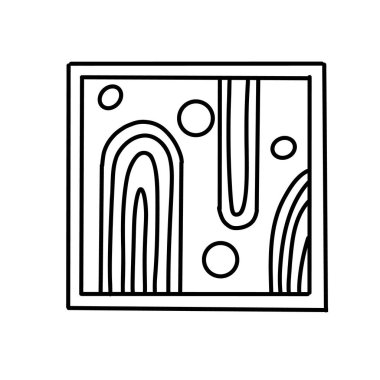 Soyut kompozisyon, eğri şekiller ve dairelerle karmaşık çizgi çalışmalarını modern, minimalist bir tarzda sergiliyor. Modern tasarım meraklıları ve sanat severler için ideal..