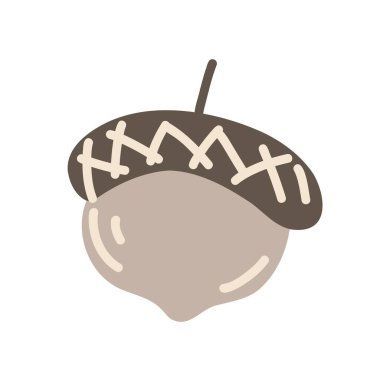 Bej ve kahverengi gölgeli en az çizgi film tarzı meşe palamudu, sonbahar süslemeleri, Şükran Günü kartları, orman temaları ve çocuk el sanatları için mükemmel..