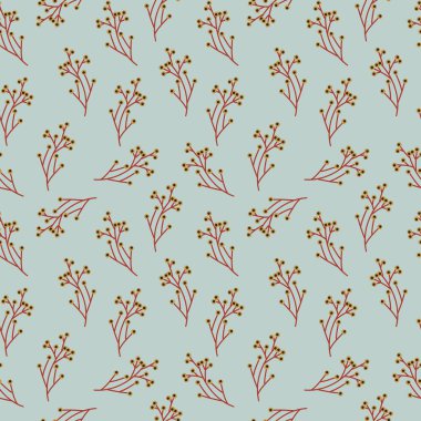 Yumuşak pastel renkte doğal dalları olan en küçük desen. Eko ambalaj ve bebek tekstili için ideal.