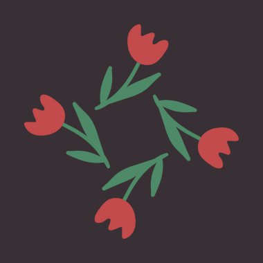 Beyaz arka planda izole edilmiş renkli laleler. Dizaynınız ve selamlarınız için farklı şekillerde çiçekler sevdikleriniz için kartpostallar. İllüstrasyonların bahar manzarası.