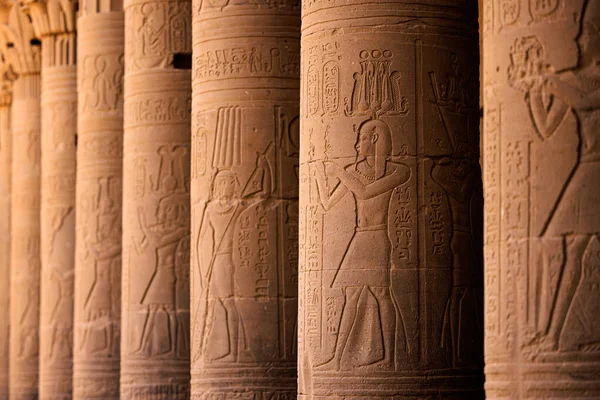Pilares Del Templo Isis Philae Asuán Egipto —  Fotos de Stock