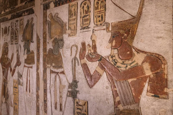 Λεπτομέρειες Για Κοιλάδα Των Βασιλέων Στο Λούξορ Αίγυπτος — Φωτογραφία Αρχείου