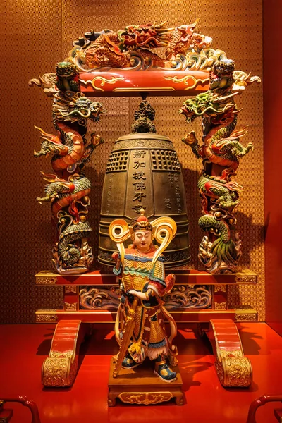 Decoração Dentro Belo Famoso Templo Relíquia Dentes Buda Cingapura — Fotografia de Stock