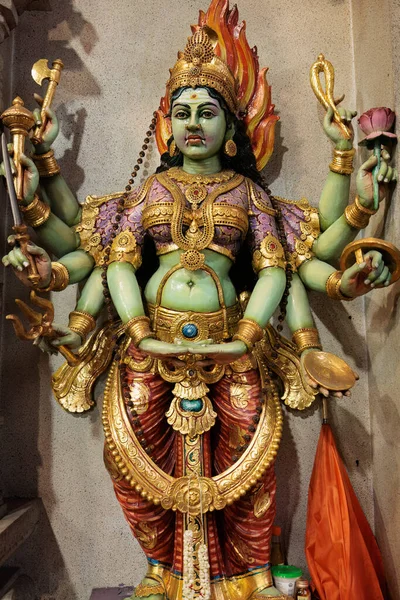 Statue Einer Hinduistischen Göttin Sri Thendayuthapani Tempel Singapur — Stockfoto