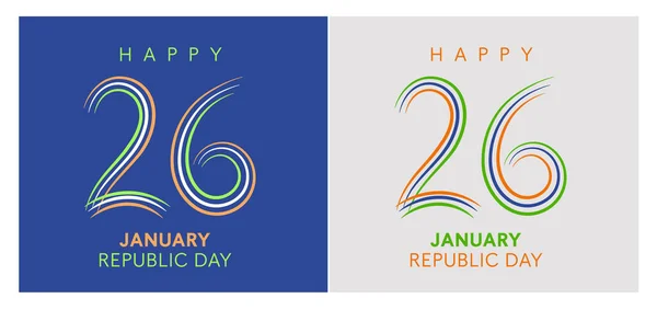 Janvier Joyeuse Fête République Inde — Image vectorielle