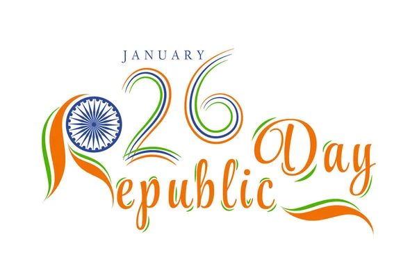 stock vector 26 January- Happy Republic Day of India celebration.