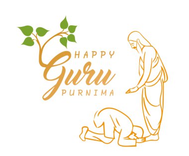 Guru Purnima 'nın Onur Günü için yaratıcı vektör illüstrasyonu.