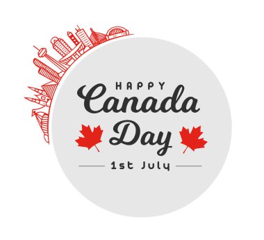 Kanada günü Vektör el yazması harfleri izole etti