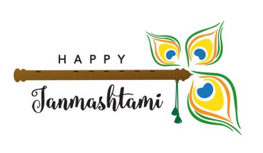 Hintçe Krishna Janmashtami metniyle Mutlu Janmashtami